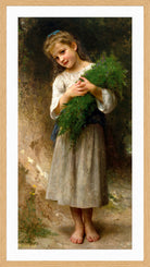 William-Adolphe Bouguereau Print, Retour des champs (1898) in a light oak frame