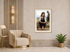 William-Adolphe Bouguereau Print, Rêverie (1899) displayed in an Art Deco interior