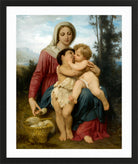William-Adolphe Bouguereau Print, Sainte Famille (The Holy Family) (1863) in a black frame