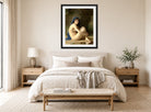 William-Adolphe Bouguereau Print, Seated Nude (1884) displayed above a bed