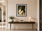 William-Adolphe Bouguereau Print, Seated Nude (1884) displayed above a console table
