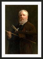 William-Adolphe Bouguereau Print, Self Portrait (1895) in a black frame