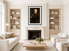 William-Adolphe Bouguereau Print, Self Portrait (1895) displayed in a Scandinavian living room