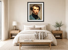 William-Adolphe Bouguereau Print, Self-Portrait displayed above a bed