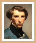 William-Adolphe Bouguereau Print, Self-Portrait in a light oak frame