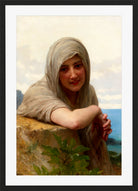 William-Adolphe Bouguereau Print, Souvenir (1894) in a black frame