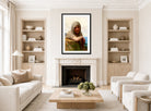 William-Adolphe Bouguereau Print, Souvenir (1894) displayed in a Scandinavian living room