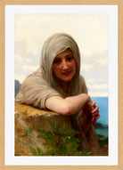 William-Adolphe Bouguereau Print, Souvenir (1894) in a light oak frame