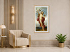 William-Adolphe Bouguereau Print, Study for le jour displayed in an Art Deco interior