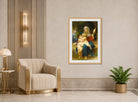 William-Adolphe Bouguereau Print, Study For Sainte Famille displayed in an Art Deco interior