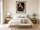 William-Adolphe Bouguereau Print, Study of a Mother and Child displayed above a bed