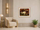 William-Adolphe Bouguereau Print, The Barque of Dante (After Delacroix) displayed in an Art Deco interior