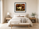 William-Adolphe Bouguereau Print, The Barque of Dante (After Delacroix) displayed above a bed