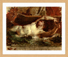 William-Adolphe Bouguereau Print, The Barque of Dante (After Delacroix) in a light oak frame