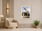 William-Adolphe Bouguereau Print, The Bathers (1884) displayed in an Art Deco interior