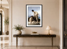William-Adolphe Bouguereau Print, The Bathers (1884) displayed above a console table
