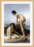 William-Adolphe Bouguereau Print, The Bathers (1884) in a light oak frame