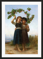 William-Adolphe Bouguereau Print, The Cherry Branch (1881) in a black frame
