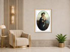 William-Adolphe Bouguereau Print, The Muse (Philomèle) (1861) displayed in an Art Deco interior