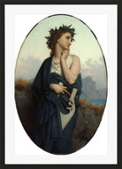 William-Adolphe Bouguereau Print, The Muse (Philomèle) (1861) in a black frame
