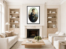 William-Adolphe Bouguereau Print, The Muse (Philomèle) (1861) displayed in a Scandinavian living room
