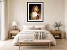 William-Adolphe Bouguereau Print, The Story Book (1877) displayed above a bed