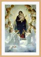 William-Adolphe Bouguereau Print, The Virgin With Angels (1900) in a light oak frame