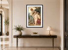 William-Adolphe Bouguereau Print, Two women & putto displayed above a console table