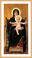 William-Adolphe Bouguereau Print, Virgin and Child (1888) in a light oak frame