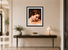 William-Adolphe Bouguereau Print, Visage de femme de profil displayed above a console table