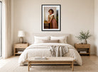 William-Adolphe Bouguereau Print, Yvonne (1896) displayed above a bed
