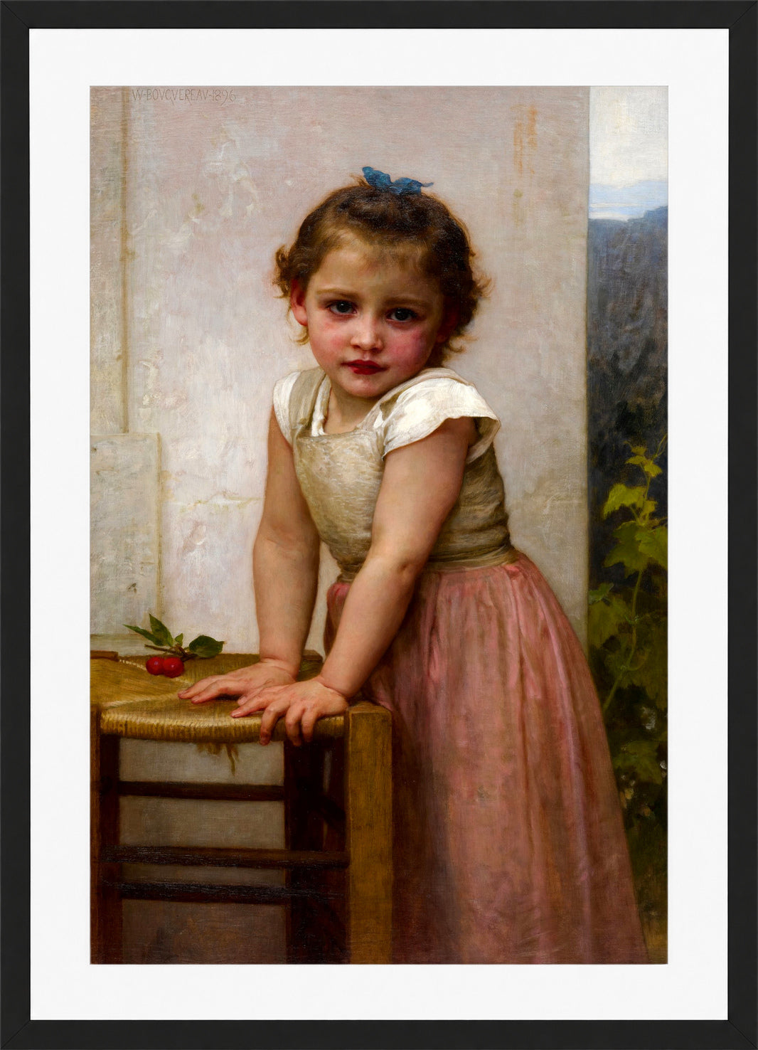 William-Adolphe Bouguereau Print, Yvonne (1896) in a black frame