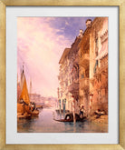 William Callow Print, A Gondola on the Grand Canal, Venice (1866) in a gold frame