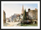 William Callow Print, A view of St Pier, Caen, France (1865) in a black frame