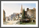 William Callow Print, A view of St Pier, Caen, France (1865) in a dark grey frame
