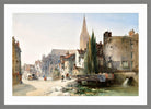 William Callow Print, A view of St Pier, Caen, France (1865) in a light grey frame