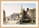 William Callow Print, A view of St Pier, Caen, France (1865) in an oak frame