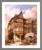 William Callow Print, Albrecht Durer’s House at Nuremberg (1875) in a light grey frame