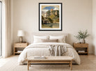 William Callow Print, Caesar’s Tower, Warwick Castle (ca displayed above a bed
