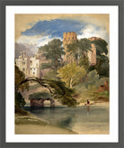William Callow Print, Caesar’s Tower, Warwick Castle (ca in a dark grey frame