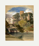 William Callow Print, Caesar’s Tower, Warwick Castle (ca with an off-white border for rolled canvas