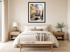 William Callow Print, Canal Barataria, Venice (1885) displayed above a bed