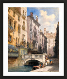William Callow Print, Canal Barataria, Venice (1885) in a black frame