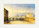 William Callow Print, Castel Sant’Angelo, Rome with an off-white border for rolled canvas