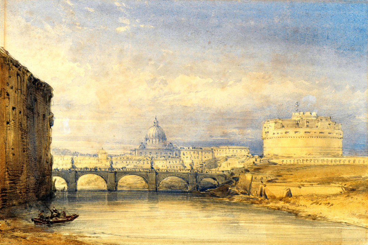 William Callow Print, Castel Sant’Angelo, Rome as an unframed print