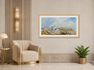 William Callow Print, Château de Lourdes (1836) displayed in an Art Deco interior