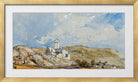 William Callow Print, Château de Lourdes (1836) in a gold frame