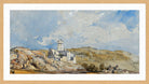 William Callow Print, Château de Lourdes (1836) in an oak frame