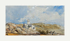 William Callow Print, Château de Lourdes (1836) with an off-white border for rolled canvas