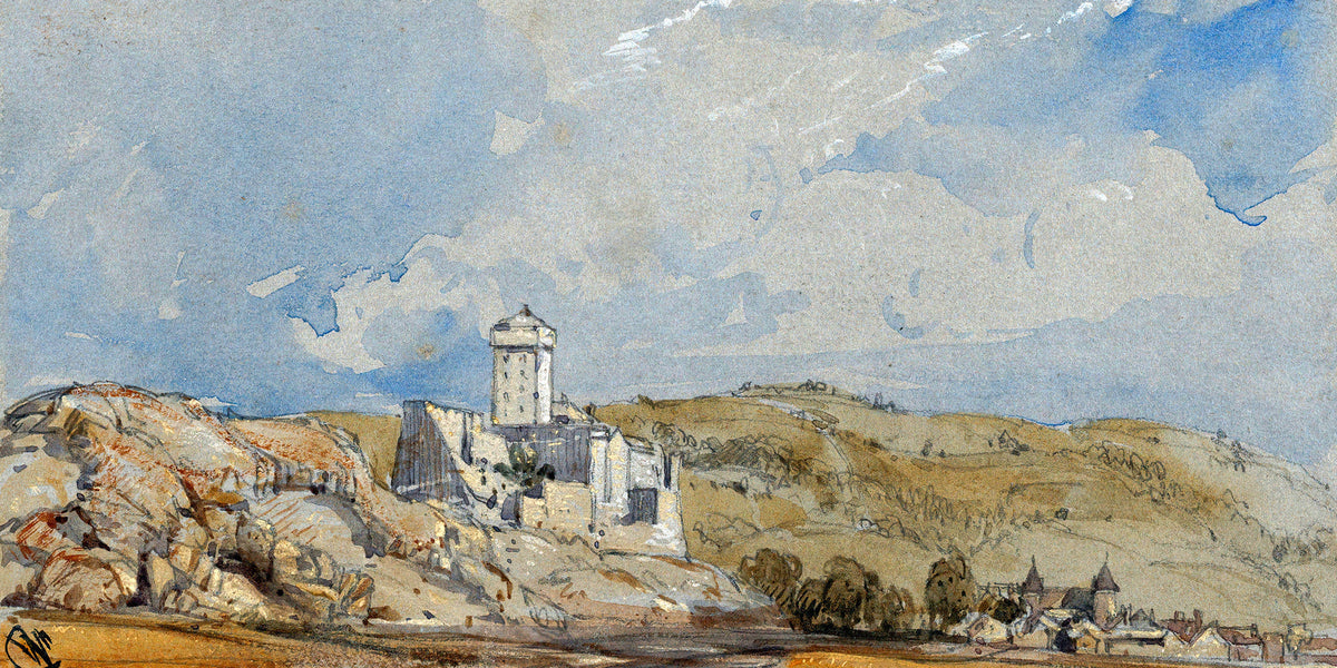 William Callow Print, Château de Lourdes (1836) as an unframed print